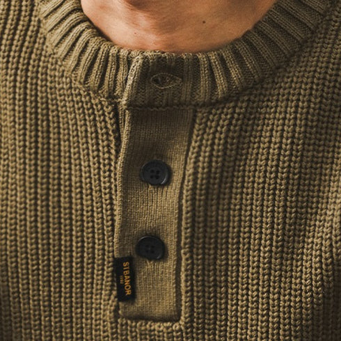 Henley Neck Knit Sweater P1650