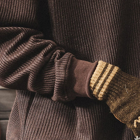 Waffle Touch Relax Long Sleeve Pullover P1858