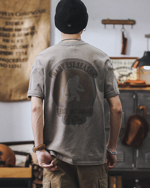 Vintage Outdoor Backprint T-shirt P0941