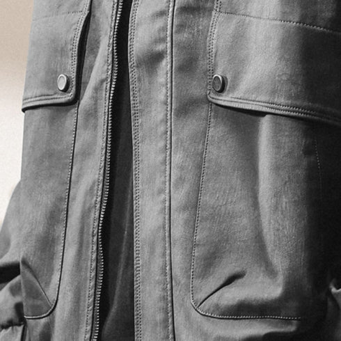 Vintage Like Shape Zip Blouson P1859