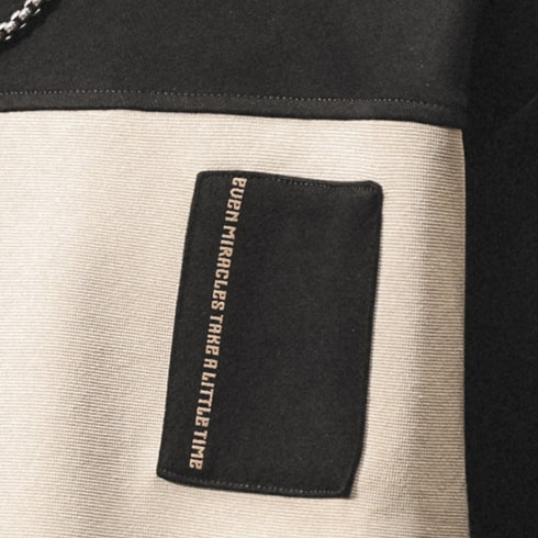 Blocking Design Color Panel Long T-shirt P1848