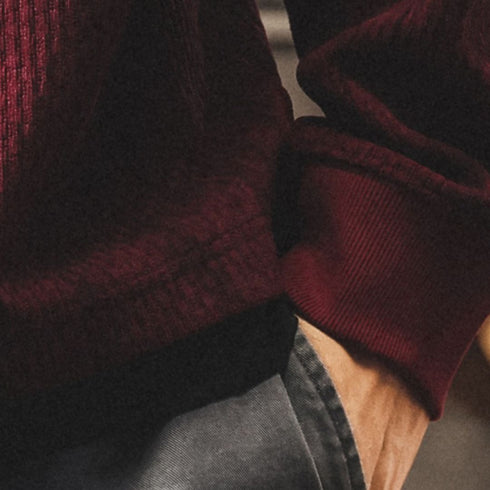 Waffle Texture Utility Pocket Sweater P1860