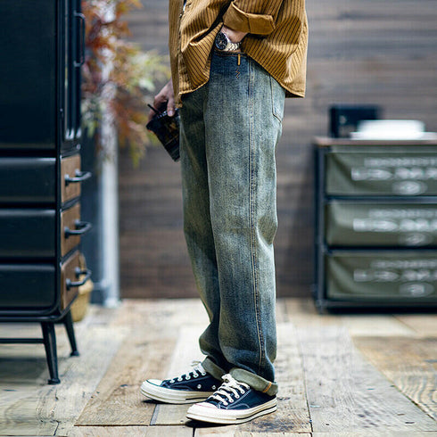 Retro Loose Tide Drape Jeans P0469