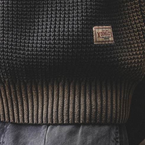 【OUTLET/即納】ワッフルテクスチャークルーネックニット P1648