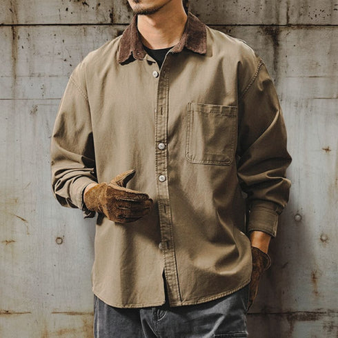 Corduroy Collar Work Shirt P1903