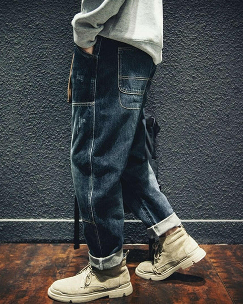 【OUTLET/即納】Loose Straight Double Knee Jeans P0752