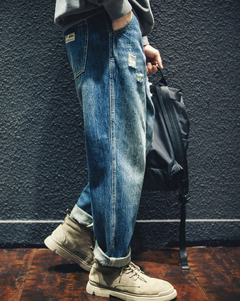 【BLUE LABEL】Ripped Straight Jeans P0019