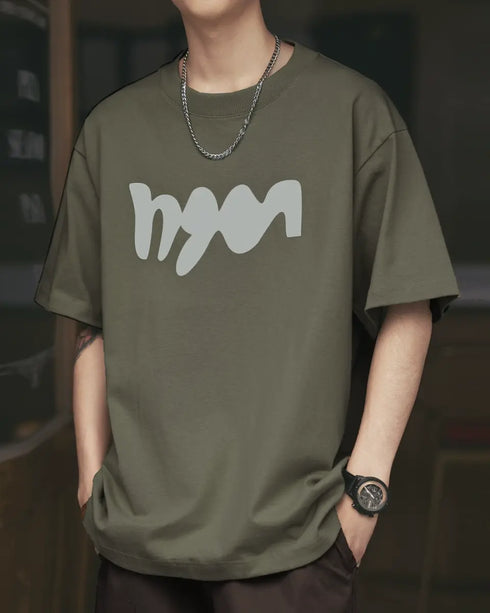 【OUTLET/即納】アブストラクトロゴワイドシルエット半袖Tシャツ P1371