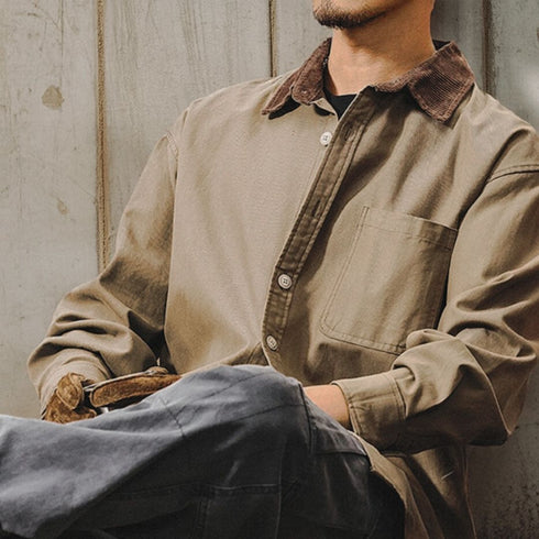 Corduroy Collar Work Shirt P1903