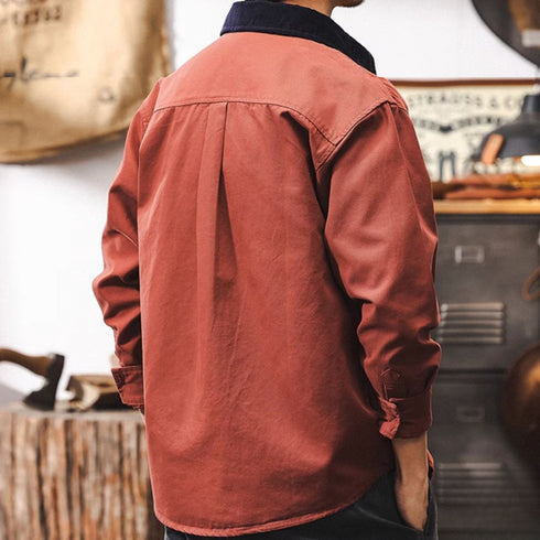 【OUTLET】コーデュロイカラーワークシャツ P1258