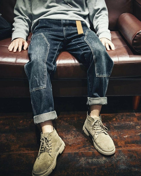 【OUTLET/即納】Loose Straight Double Knee Jeans P0752