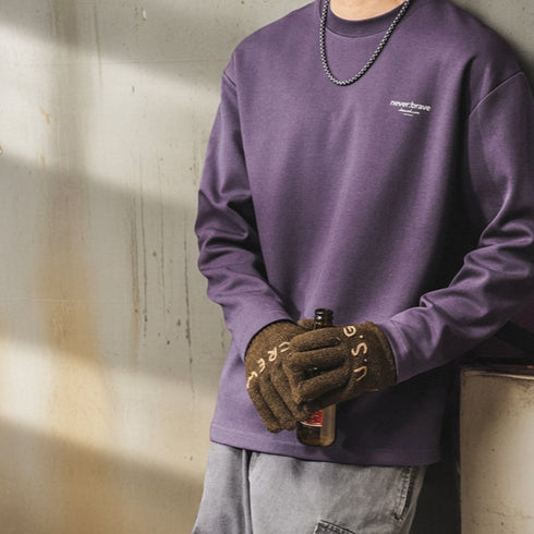 Minimal Logo Crew Neck Long Sleeve T-shirt P1682