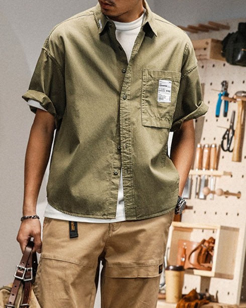 Textured Stripe Short Sleeve Shirt P0090