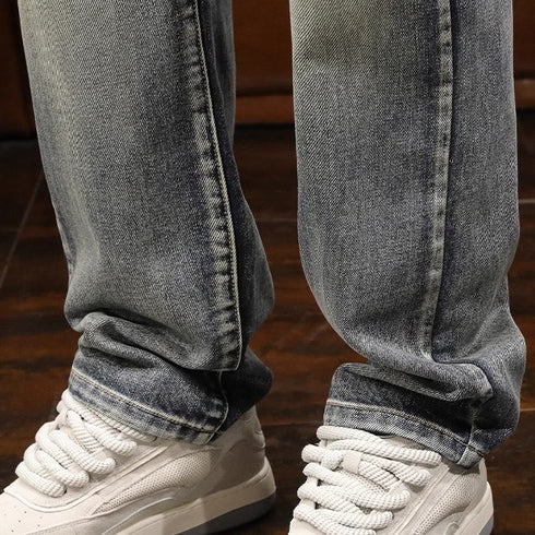 Washed Jeans Straight Pants P1113