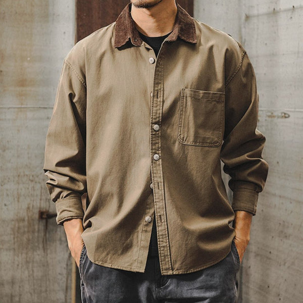 Corduroy Collar Work Shirt P1903