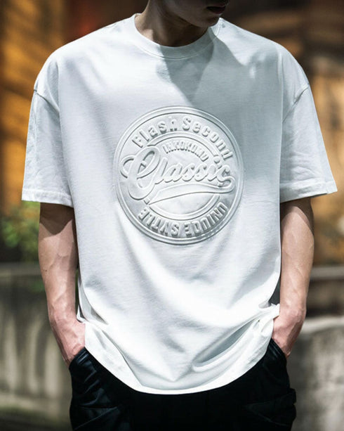 Emboss Logo One-tone Short T-shirt P0184