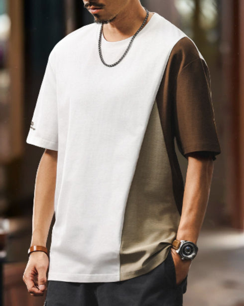 Graphical Cut Simple Line Short Sleeve T-Shirt P1352