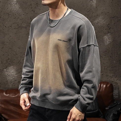 Gradient Heavy Round Neck Sweatshirt P1117