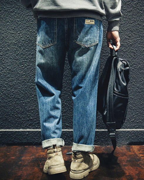 【OUTLET/即納】リップドストレートジーンズ P0019