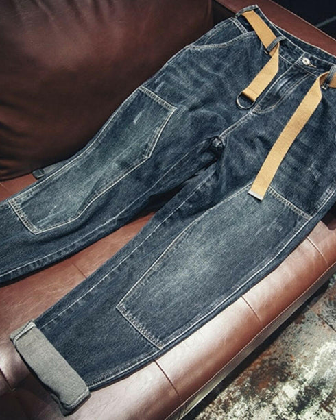 【OUTLET/即納】Loose Straight Double Knee Jeans P0752