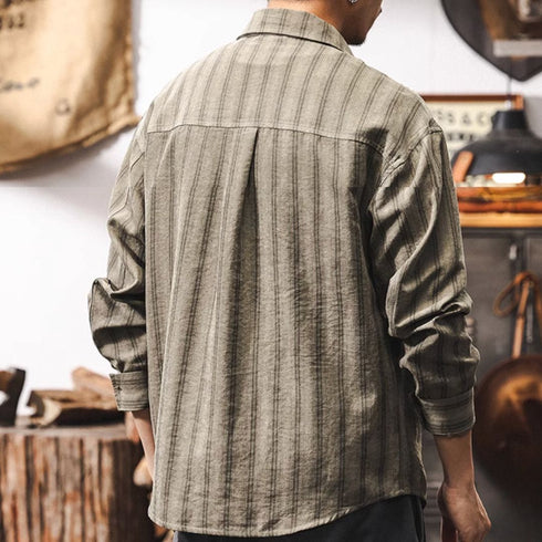 Soft Striped Long-sleeved Shirt P1271