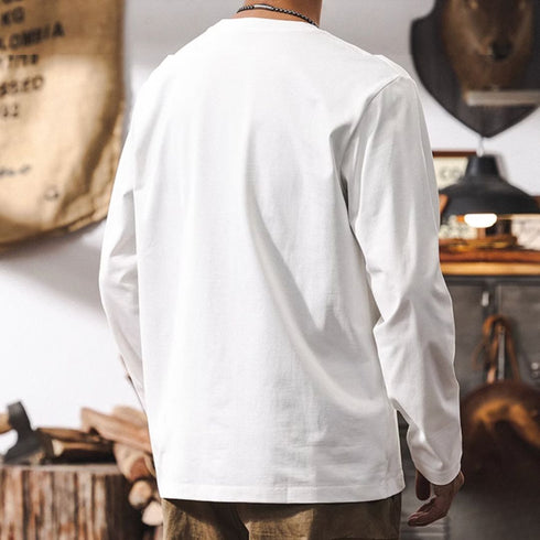 Round Neck Embroidered Bottoming T-shirt P1209