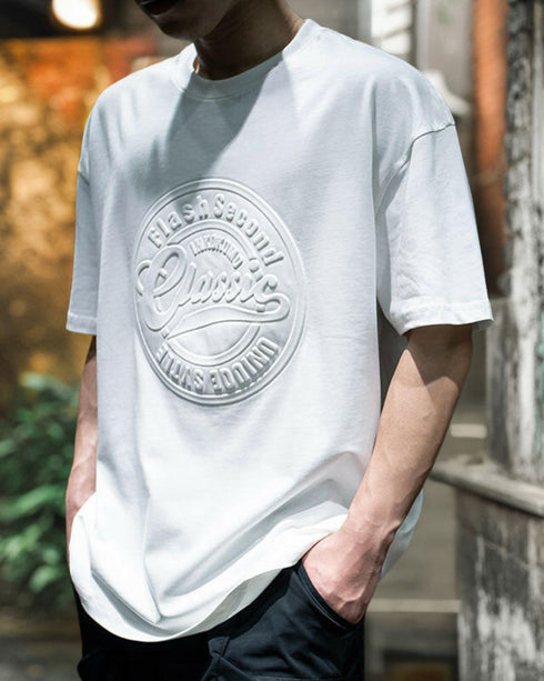 Emboss Logo One-tone Short T-shirt P0184