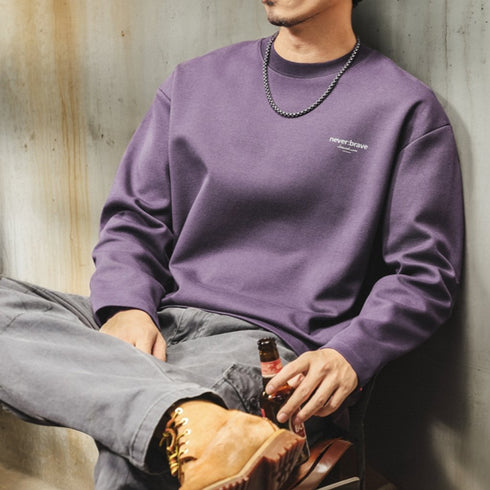 Minimal Logo Crew Neck Long Sleeve T-shirt P1682