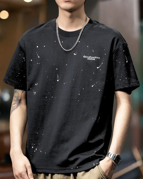 Splash Paint Art Detail Short Sleeve T-Shirt P1347