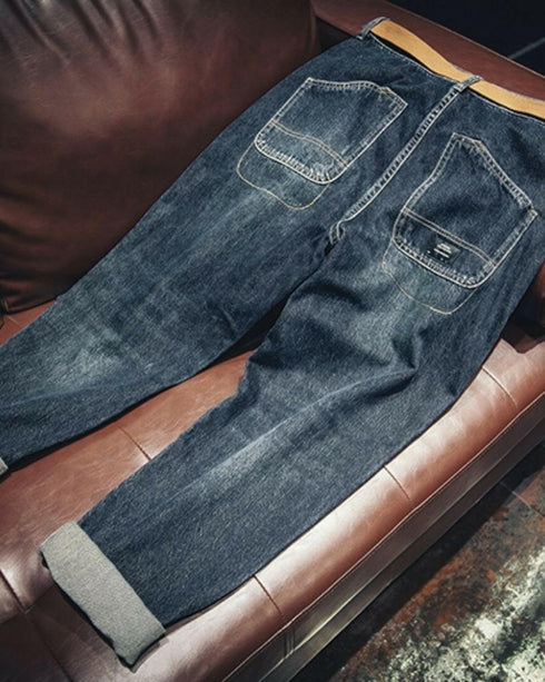 【OUTLET/即納】Loose Straight Double Knee Jeans P0752