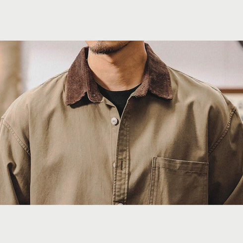 【OUTLET/即納】コーデュロイカラーワークシャツ P1903