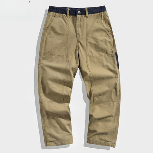 Straight Roll-up Pants Slim Casual Pants P1019