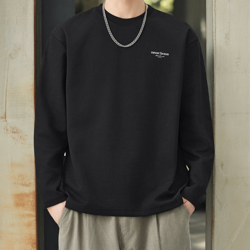 Minimal Logo Crew Neck Long Sleeve T-shirt P1682