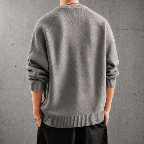 【OUTLET/即納】フロントボタンラグランニット P2225