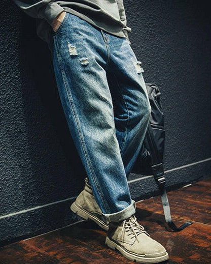【BLUE LABEL】Ripped Straight Jeans P0019.