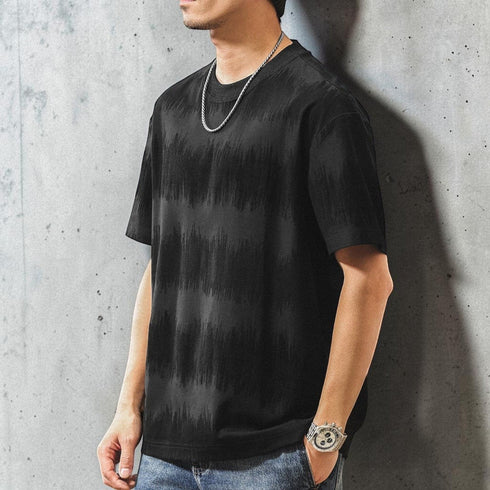 リラックスジャカードライン半袖Tシャツ P2019