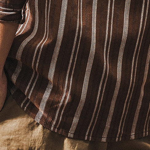 Long-sleeved Striped Casual Shirt P1272