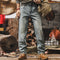 Straight Pants Washed Casual Pants P1238