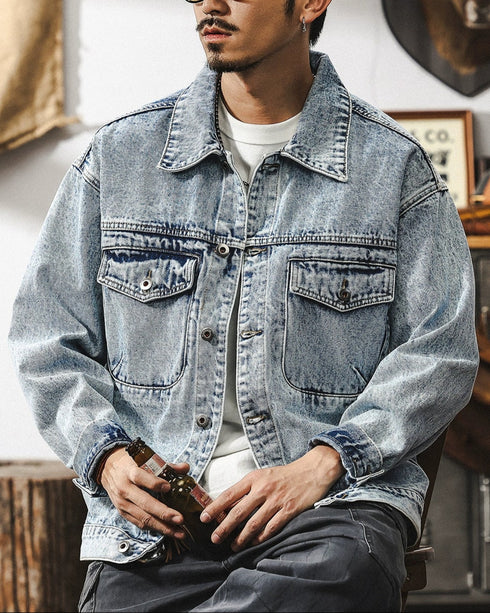 Retro Blue Stonewashed Denim Jacket P1319