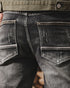 Retro Biker Straight Jeans P1282