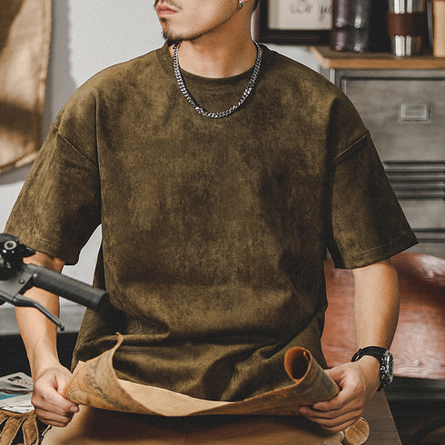 American Retro Washed T-shirt Short-sleeved P0913