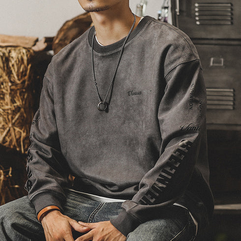 Distressed Drape Sweatshirt P0854