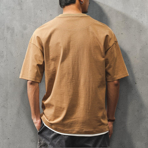 キーネックレイヤード半袖Tシャツ P2020