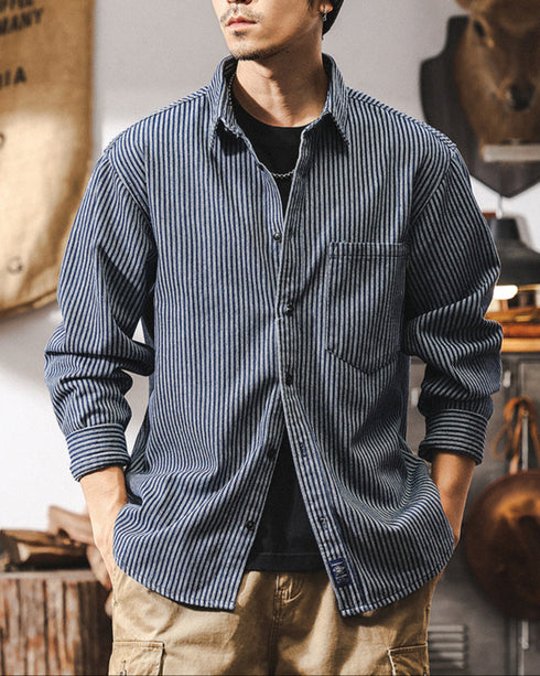 Retro Striped Casual Shirt P1276