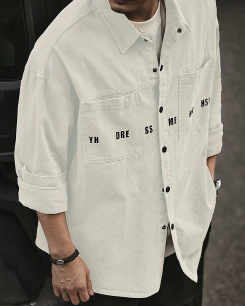 Retro Japanese Workwear Oversized Shirt P1333