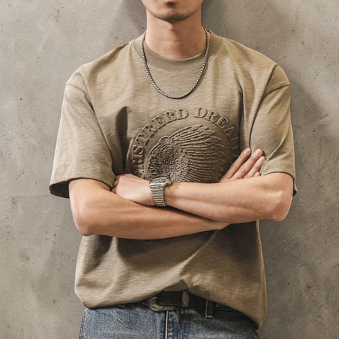 エンボスグラフィックネイティブモチーフTシャツ P2000