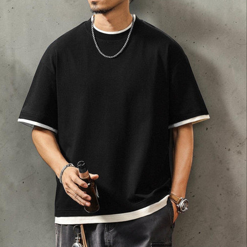 クルーネックレイヤードTシャツ P2022