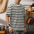 American Striped Men's Half-sleeved T-shirt P0898