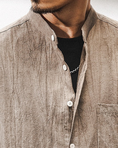 Vintage Shade Natural Style Three Quarter Sleeve Shirt P1327