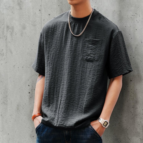 チェストポケットパッチ半袖Tシャツ P2132